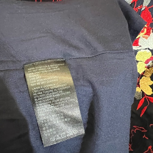 Anthropologie 16w maxi dress a+ plus size blue red  flowers sleeve under viscose - Picture 12 of 13